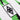 Close-up of the embroidered Borussia Mönchengladbach crest on the white and green COPA hoodie with brushstroke design