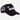 Side view of the black COPA trucker cap showing mesh back and curved brim
