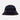 Side view of the black Inter bucket hat with blue stripes against a plain background