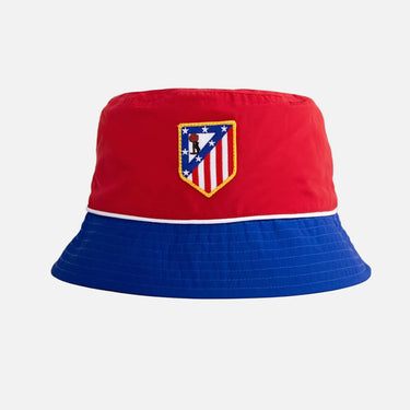 Atlético de Madrid color block bucket hat in red blue and white front view