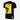 Flat-lay of the South Africa 2010 World Cup Poster T-Shirt, featuring a bold yellow and black design with a football graphic and tournament details.