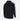 Rear view of the black COPA hoodie, showing the hood and logo tape running down the arms.