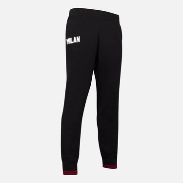 AC Milan 1960s embroidery pant front view in black with Milan lettering