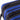 Close-up of the zipper detail stitched into blue and black recycled fabric