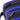 Close-up of the zipper detail stitched into blue and black recycled fabric