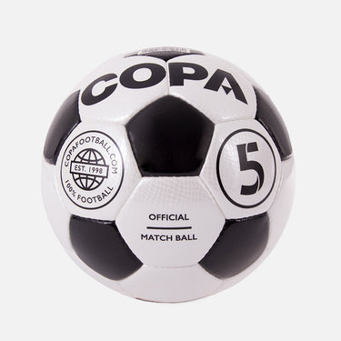 Close-up of COPA Match Football Black-White showing the pentagon and hexagon panels