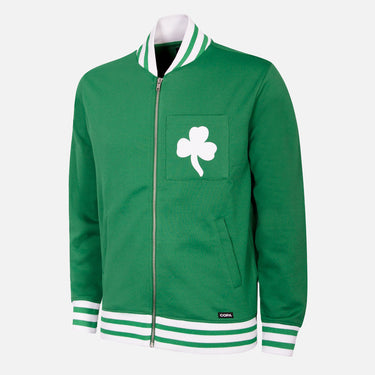 Long Sleeve Panathinaikos Retro Football Jacket Green White