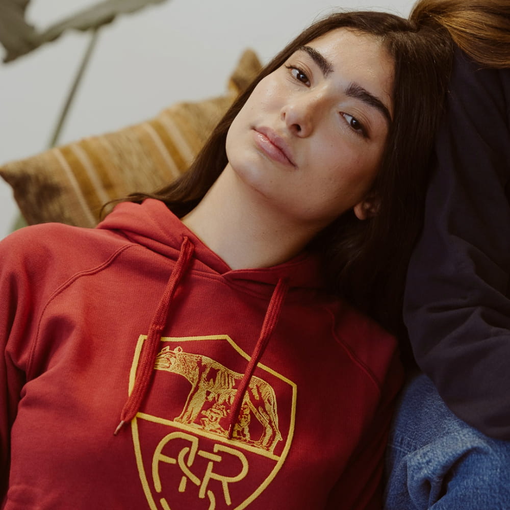 AS Roma Heritage Hooded Sweater Rosso | Shop online – COPA