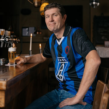 Club Brugge 1998–99 retro football shirt worn by model lifestyle shot