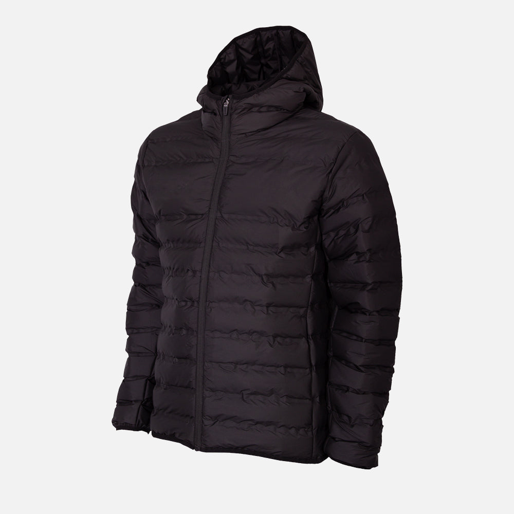 All Black Hooded Puffer Jacket