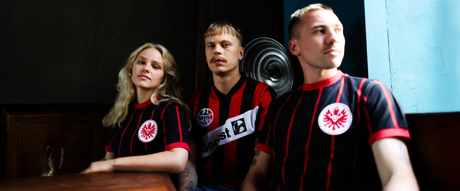 Models wearing the Eintracht Frankfurt X COPA collection