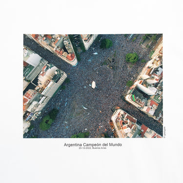 Close-up of the print design on the Buenos Aires T-Shirt showing a detailed aerial view.