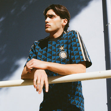 FC Internazionale all over T-shirt worn by model lifestyle shot
