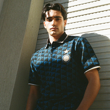 FC Internazionale all over polo shirt worn by model lifestyle shot
