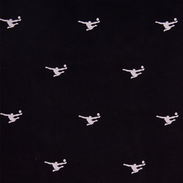 Close-up of the repeating white Panini logo pattern printed all over the sweater fabric.