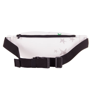 Side view of the Recycled Fanny Pack showing the black adjustable strap.