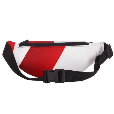 Side view of the Recycled Fanny Pack showing the black adjustable strap.
